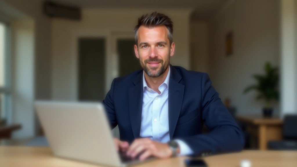 Mathieu Rousseau travaillant dans son bureau à Clermont-Ferrand, entouré de documents financiers et d'équipements numériques
